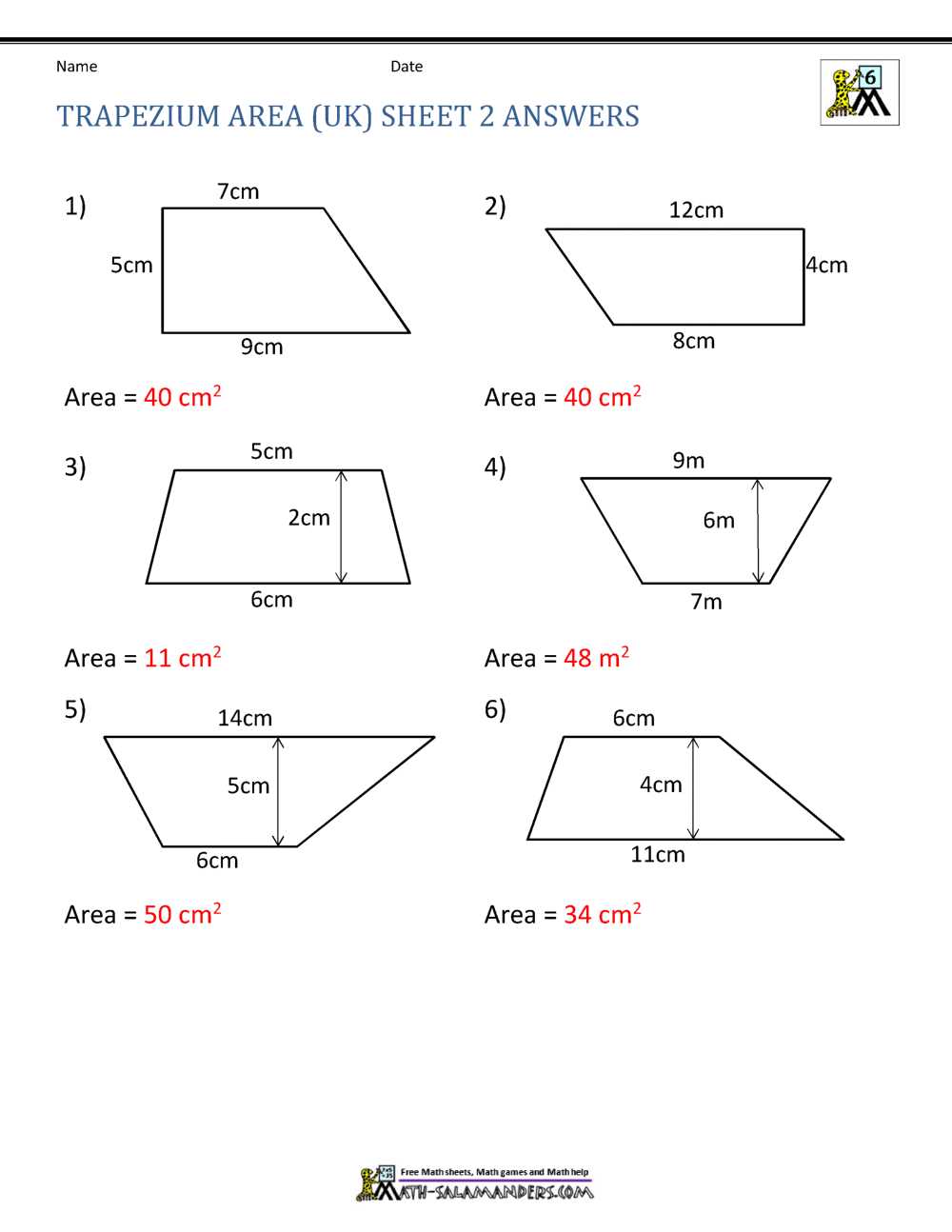 10 1 areas of parallelograms and triangles worksheet answers