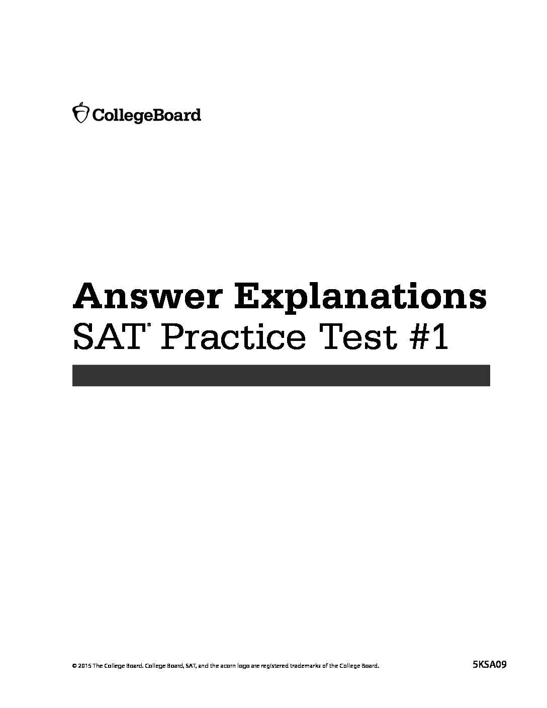SAT Practice Test 5 Answer Explanations
