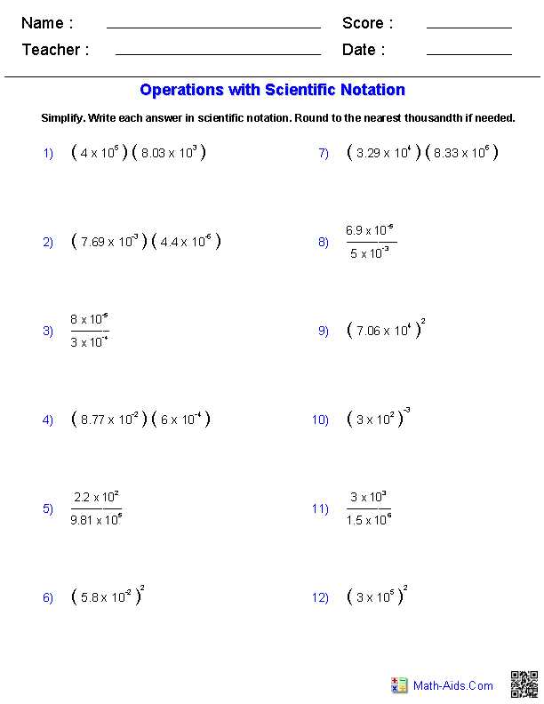 Performing Multiplication and Division with Scientific Notation