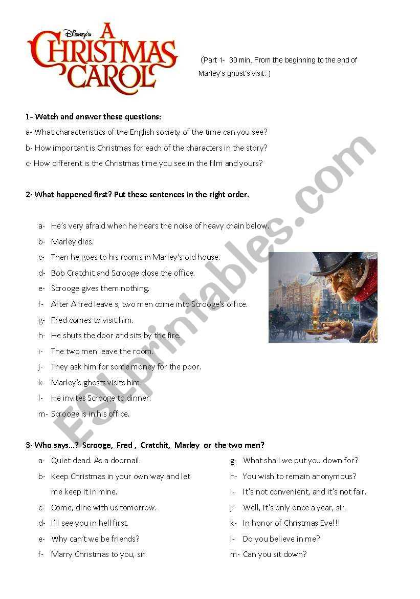 A Christmas Carol Stave 2 Questions Answers