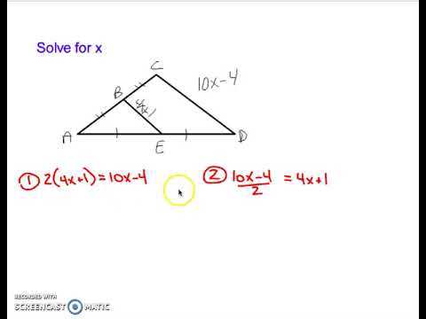 Examples of finding midsegments of triangles