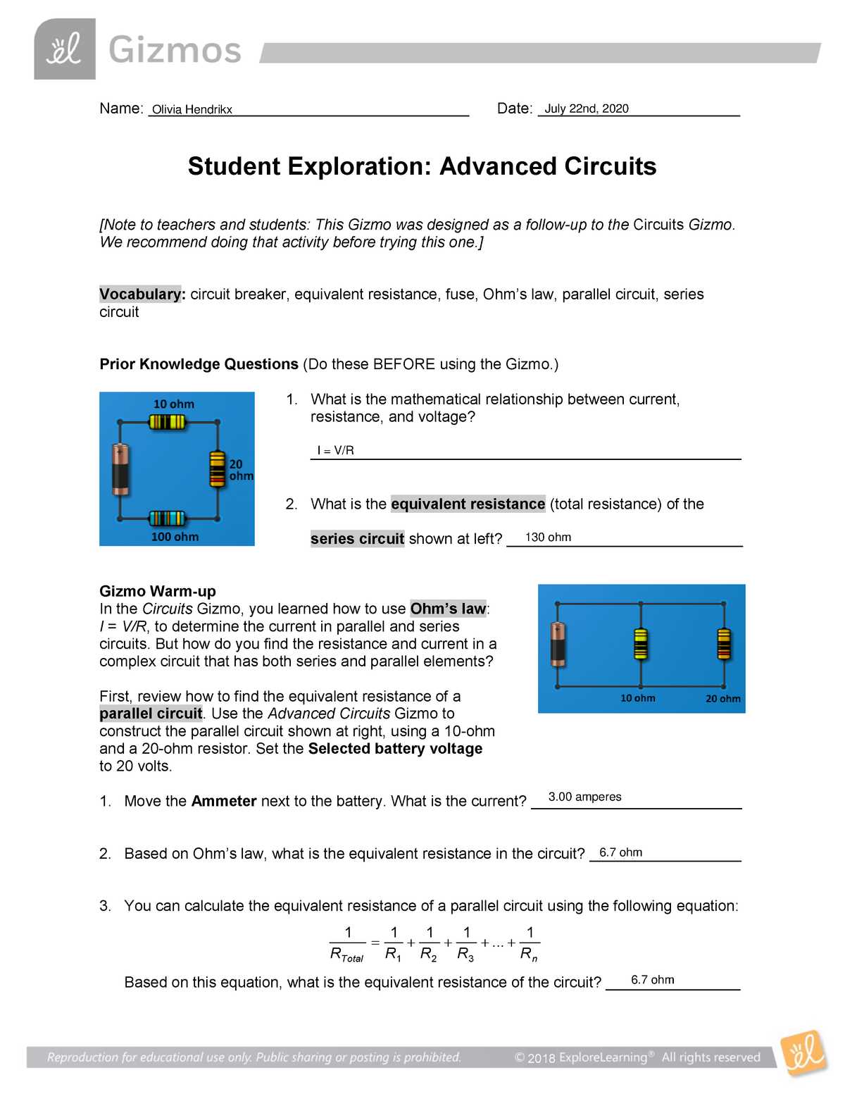 Exploring Key Components in Advanced Circuits Gizmo