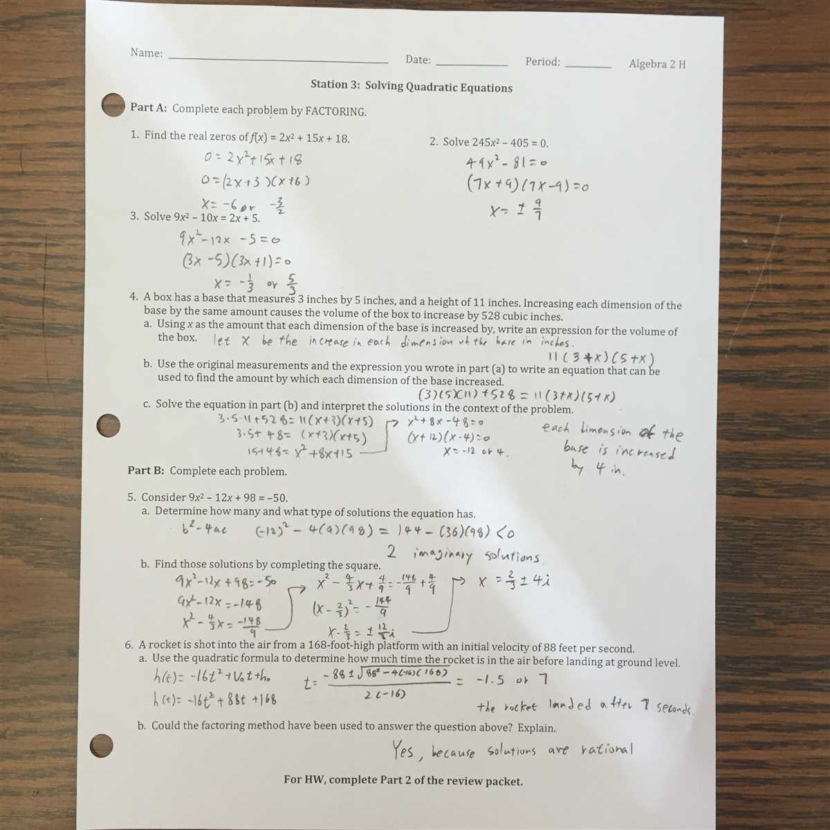 Algebra 1 test 1 answers