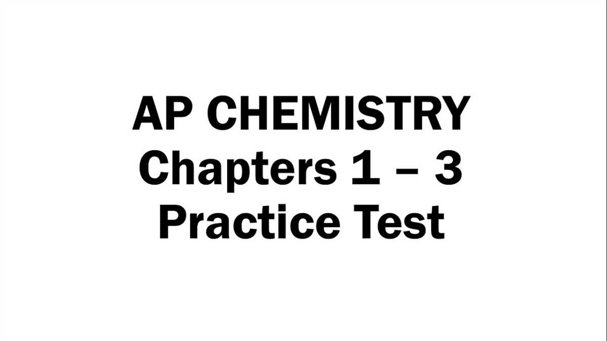 Important Concepts Covered in AP Chemistry Practice Test 1