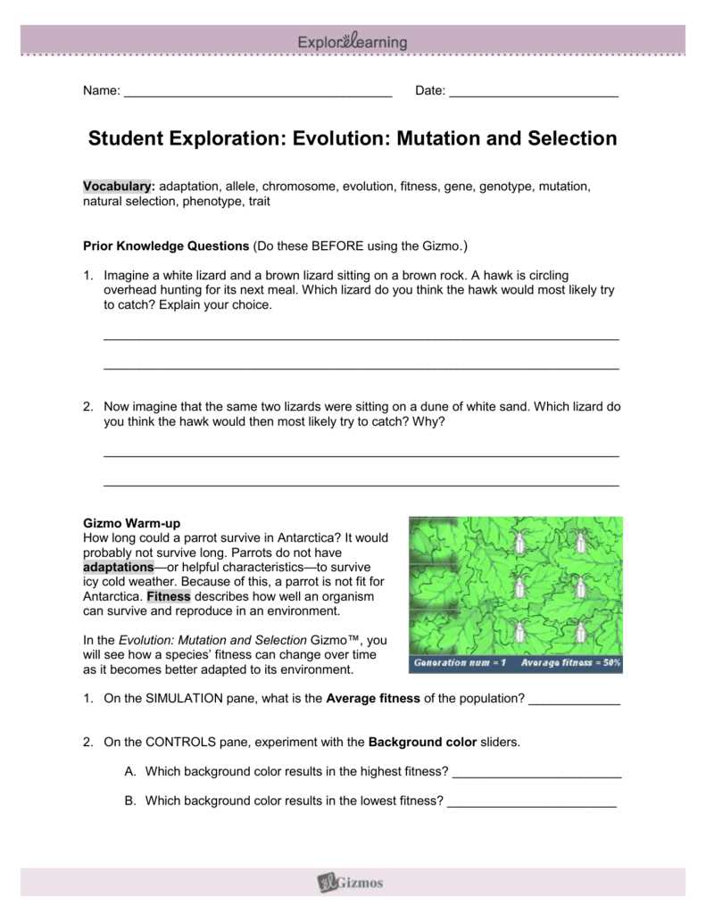 Evolution Natural and Artificial Selection Gizmo Answer Key