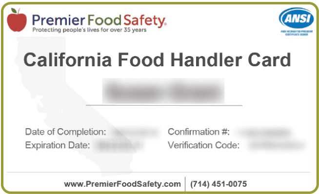 Food handlers card answers california