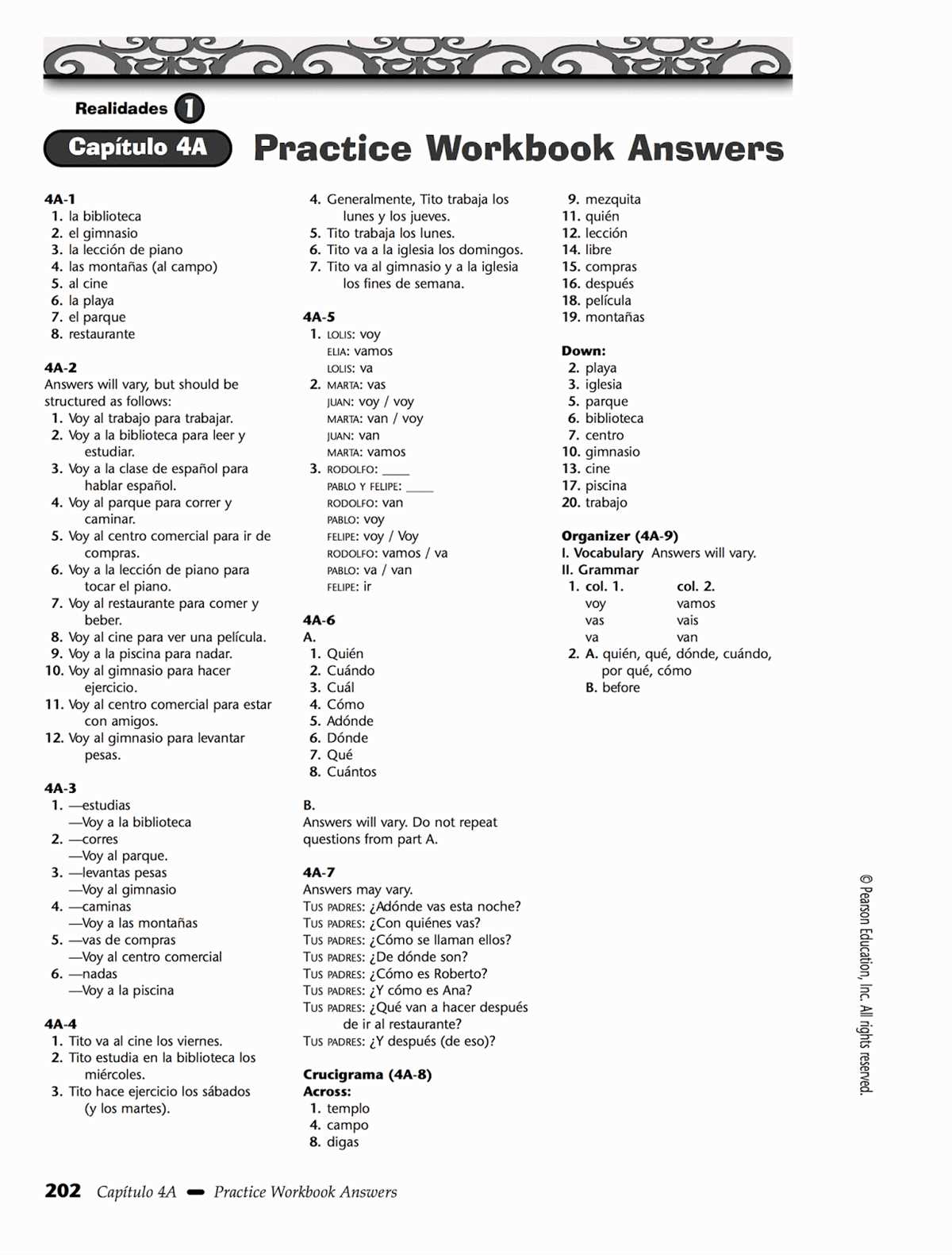 Essential Vocabulary for Realidades 2 Capitulo 1b Crossword