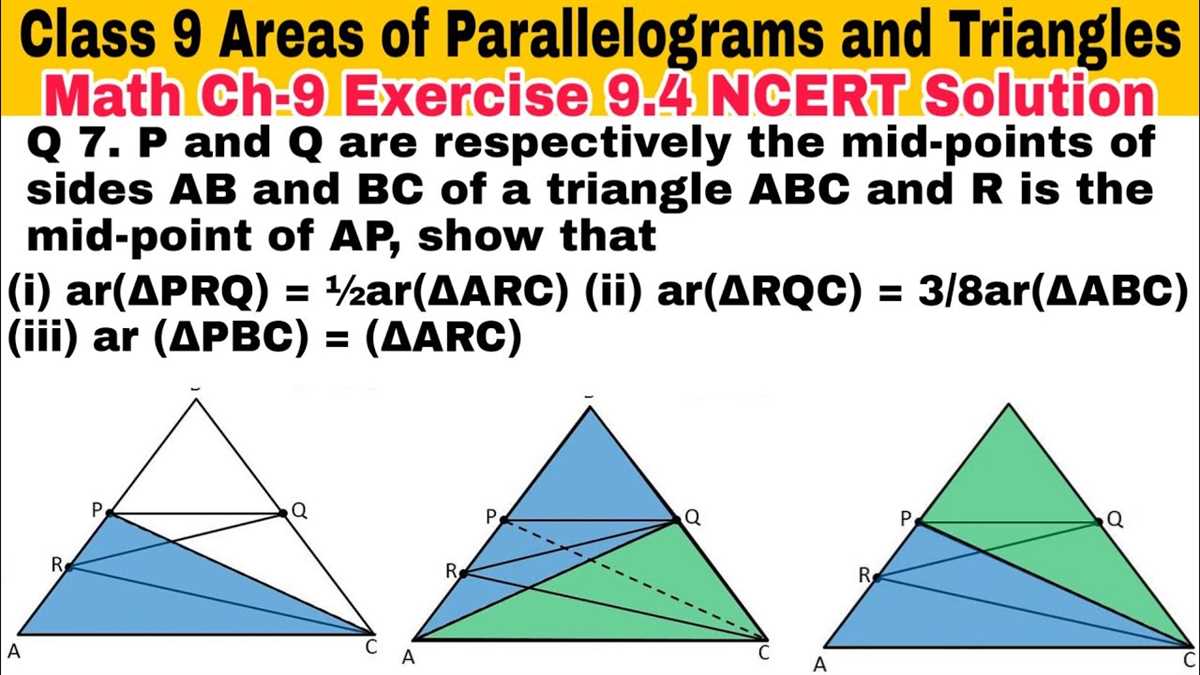 Areas of Parallelograms and Triangles Worksheet Answers