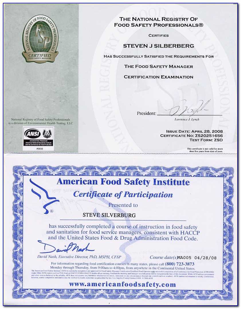 How can I obtain a food handlers certificate?
