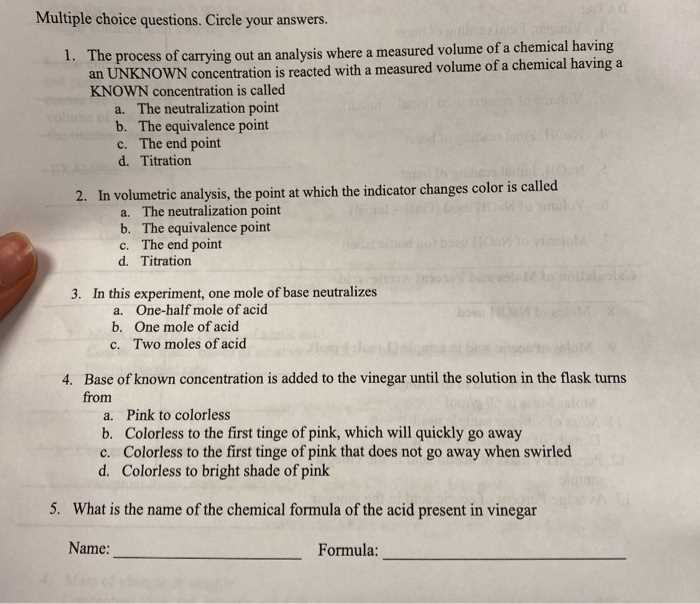 Chemistry multiple choice questions and answers