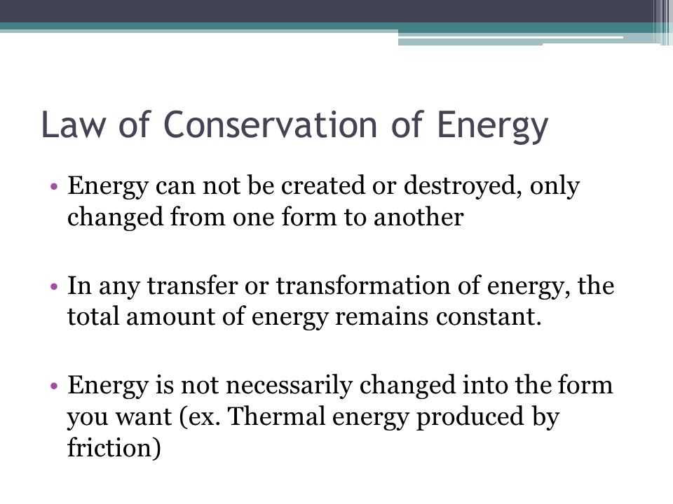 Law of conservation of energy worksheet answers