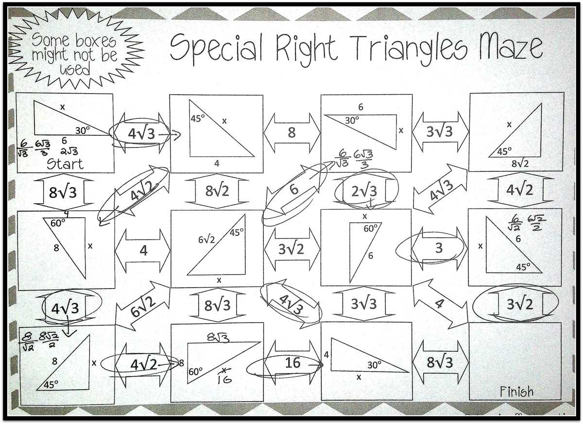 Lesson 13.3 special right triangles answer key