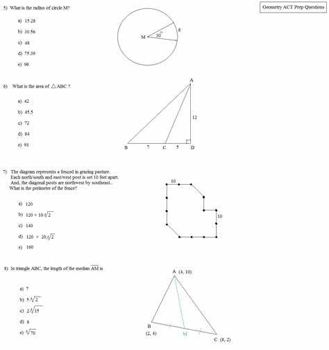Key Concepts and Formulas in Lesson 10.5 Practice B Geometry