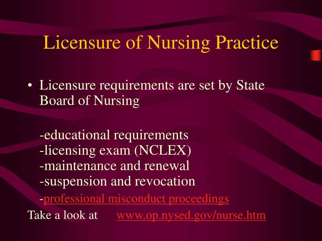 What is a nursing licensure exam?