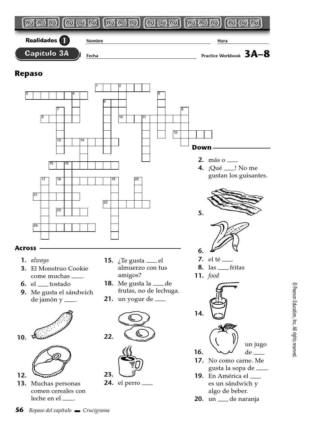 Realidades 1 capitulo 7b crossword answers