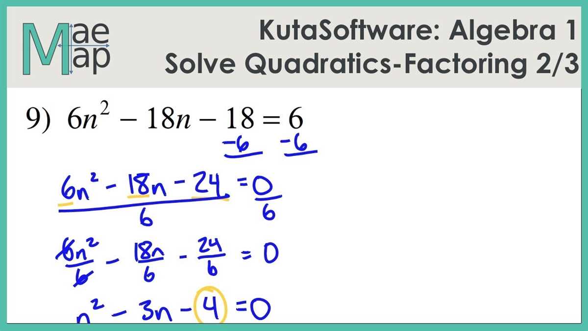 9-4 practice solving quadratic equations by factoring answer key