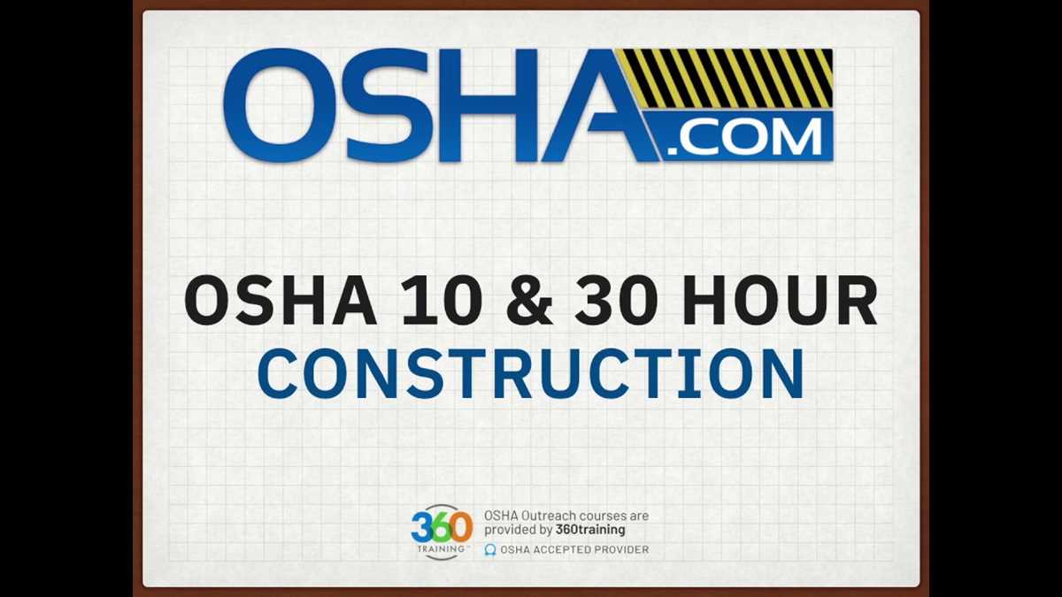 Osha 10 Hour Online Course Answers