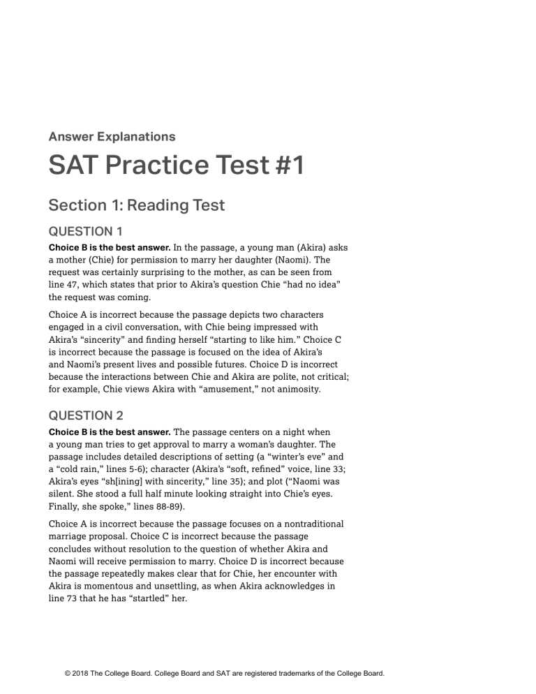 Overview of SAT Practice Test 5