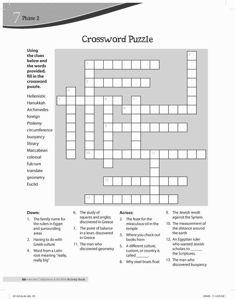 Popular Themes in Scientific Crossword Puzzles