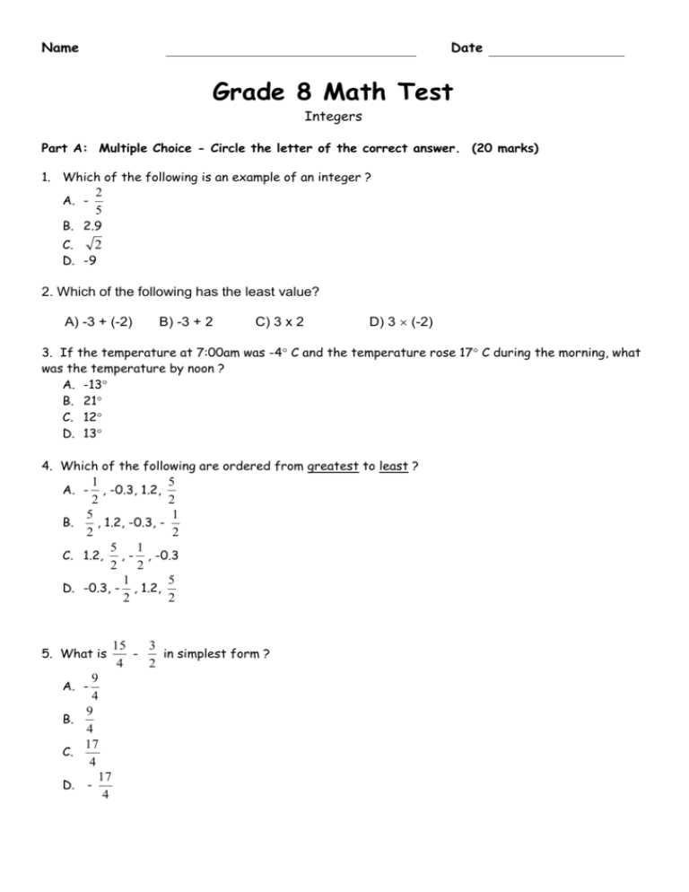 Go Math Grade 5 Chapter 7 Test Answer Key