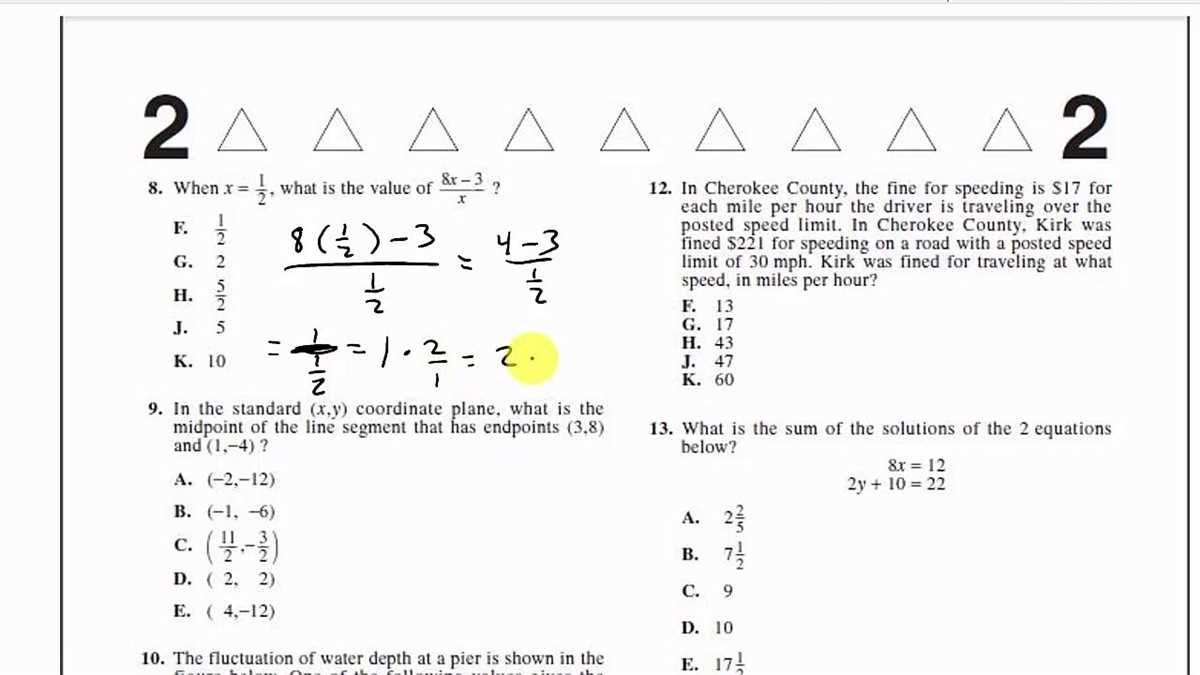 Types of questions in the Workkeys applied mathematics practice test